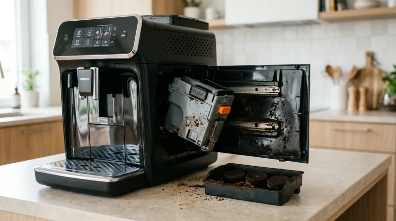 Заварочная группа Philips и Saeco застряла в кофемашине, а кнопка PUSH не помогает