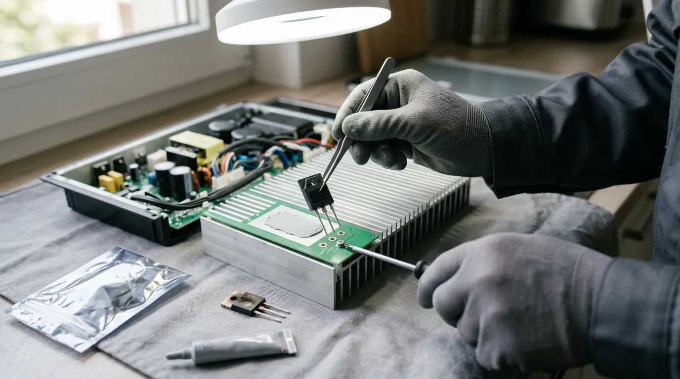 Пробитый IGBT-транзистор в индукционной варочной поверхности: как его меняют правильно